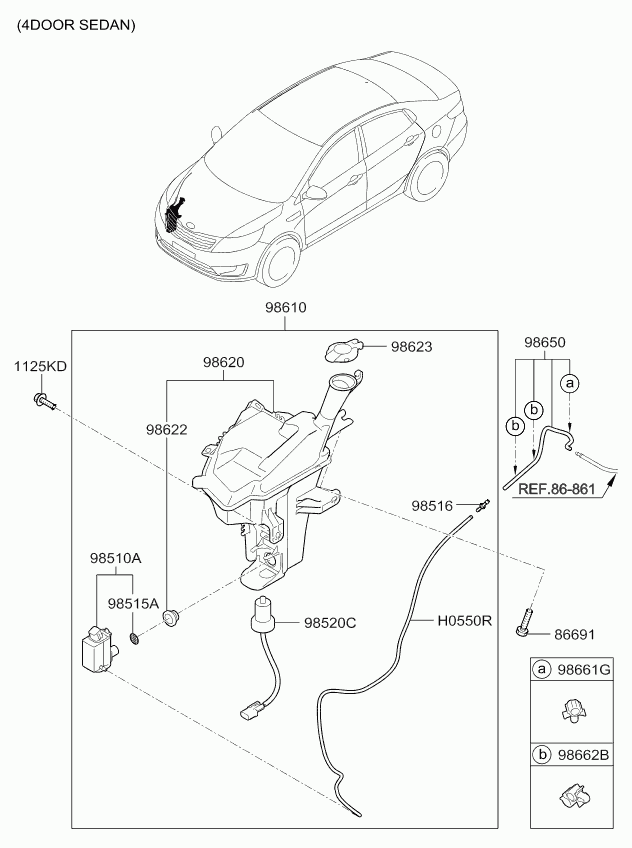 Hyundai 985101W010 - Su nasosu, pəncərələrin təmizlənməsi furqanavto.az