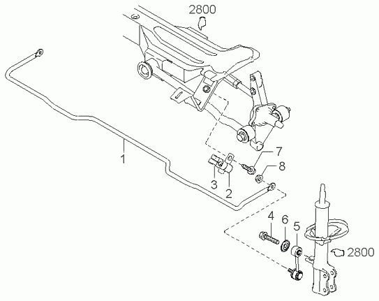 KIA 0K2M2-28-150 - Çubuq / Strut, stabilizator furqanavto.az