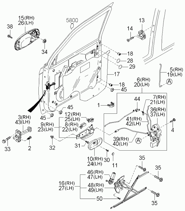 KIA 0K552-58560G - Pəncərə tənzimləyicisi furqanavto.az