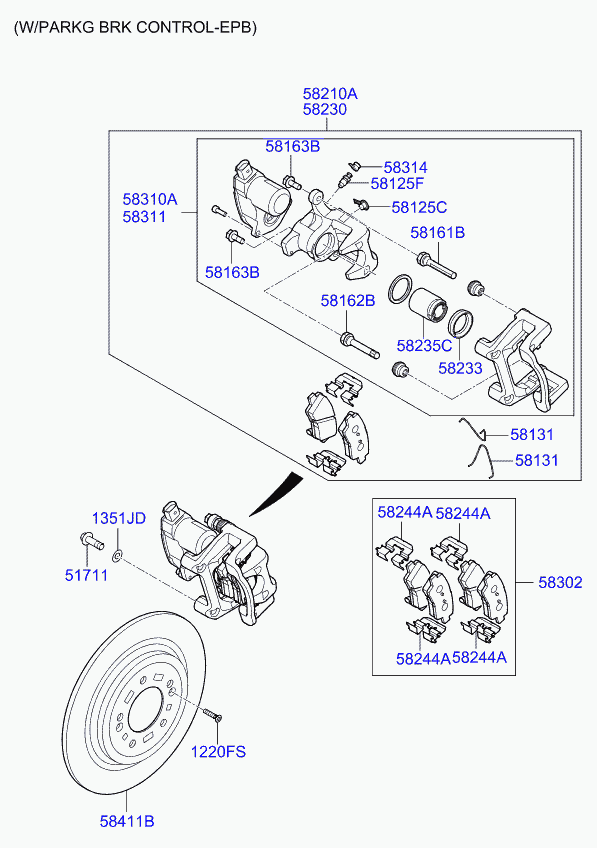 Hyundai 58311D7A00 - Təmir dəsti, əyləc kaliperi furqanavto.az