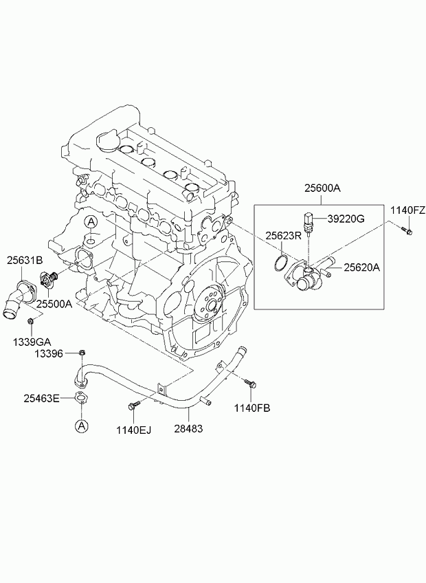 KIA 25500 2B000 - Termostat, soyuducu www.furqanavto.az