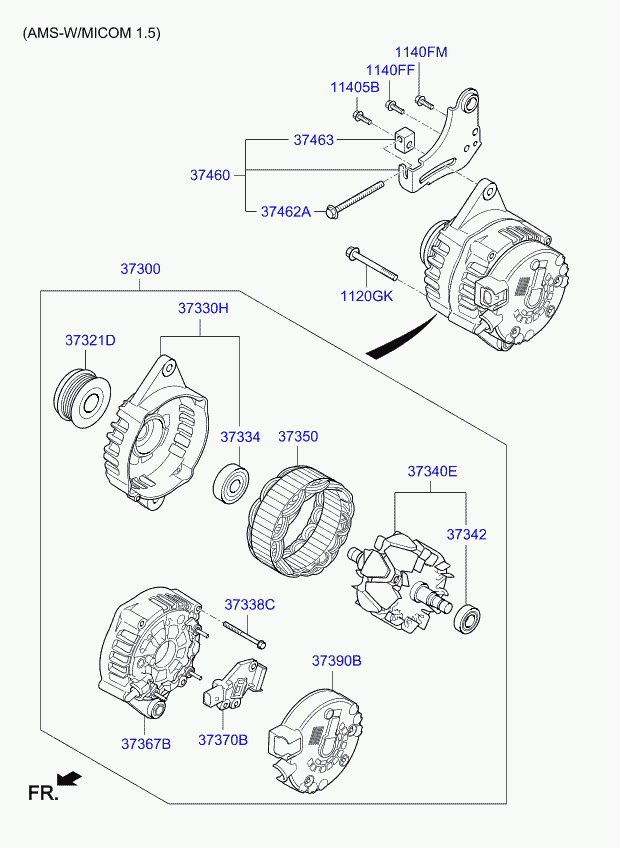 KIA 37322-04-630 - Kasnak, alternator, sərbəst dönərli mufta furqanavto.az