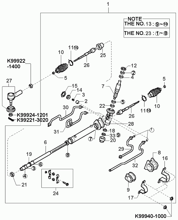 MAZDA 0K9A232240 - Daxili Bağlama Çubuğu, Ox Birləşməsi furqanavto.az