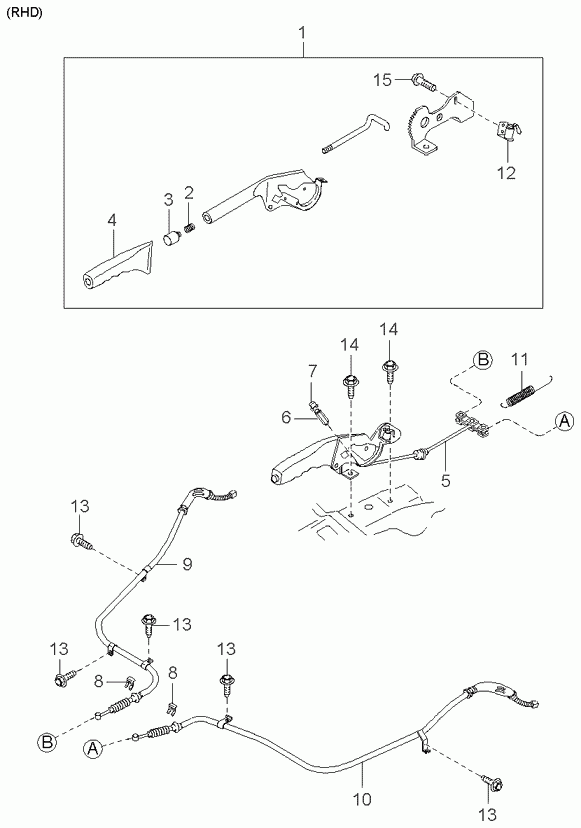 KIA 0K04544410D - Kabel, dayanacaq əyləci furqanavto.az