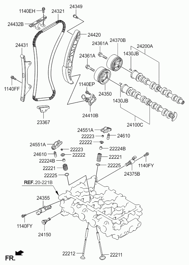 Hyundai 2443103002 - Vaxt zəncirinin dəsti furqanavto.az