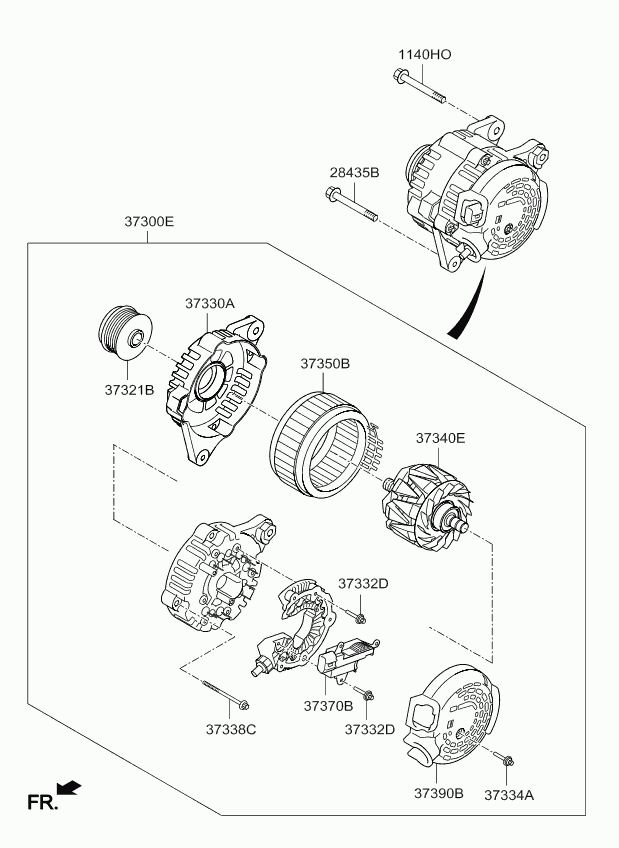 KIA 373002A910 - Kasnak, alternator, sərbəst dönərli mufta furqanavto.az