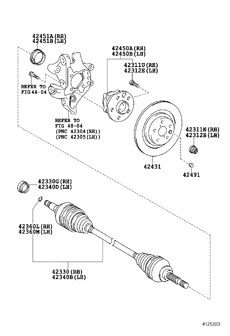 TOYOTA 4241050040 - Təkər Qovşağı furqanavto.az