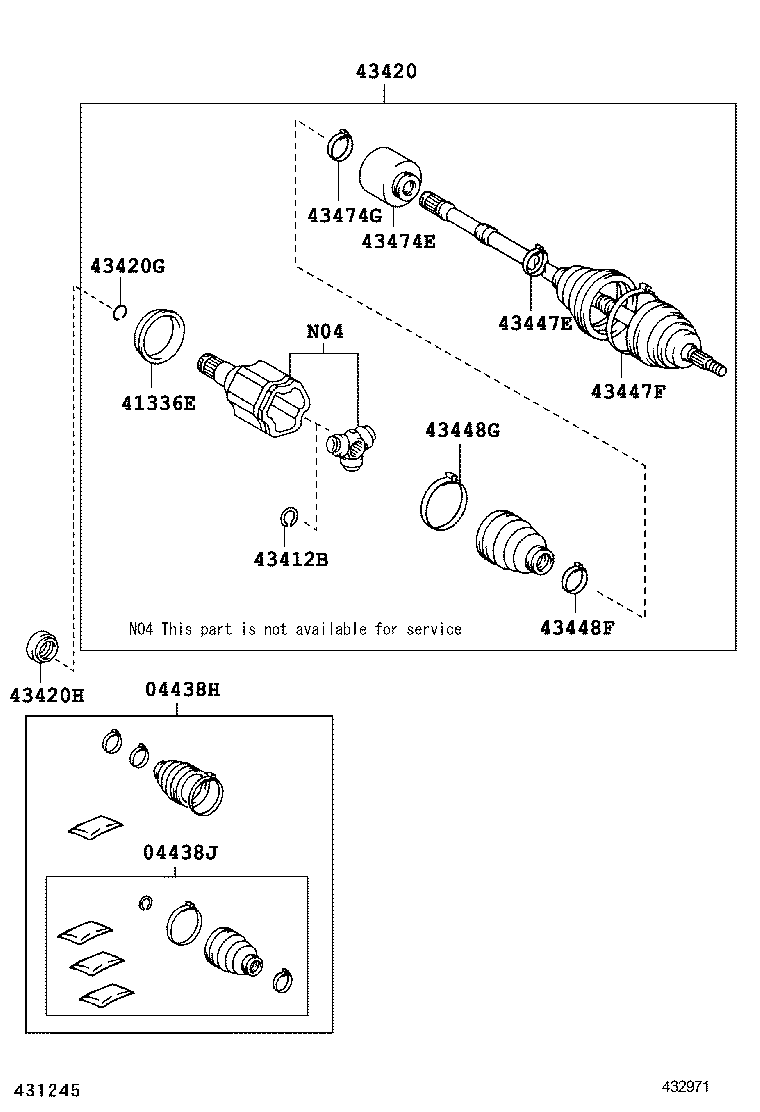 TOYOTA 04438-08080 - Körük, sürücü val furqanavto.az