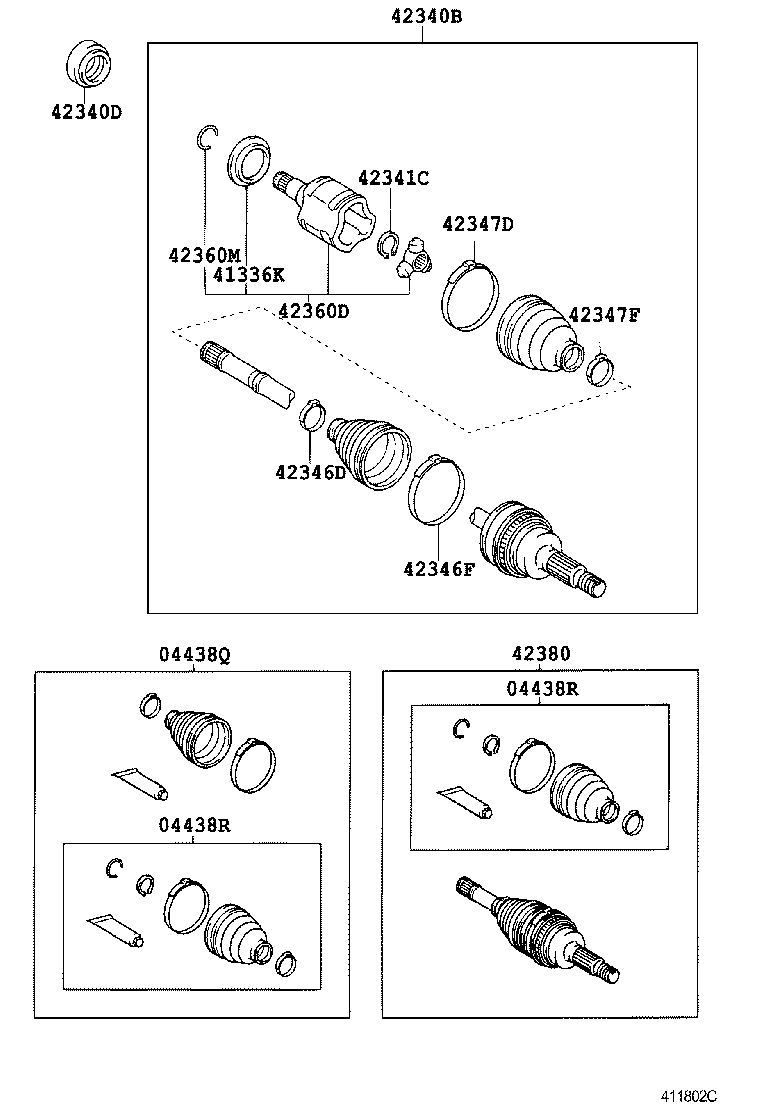 TOYOTA 04437-21040 - Körük, sürücü val furqanavto.az