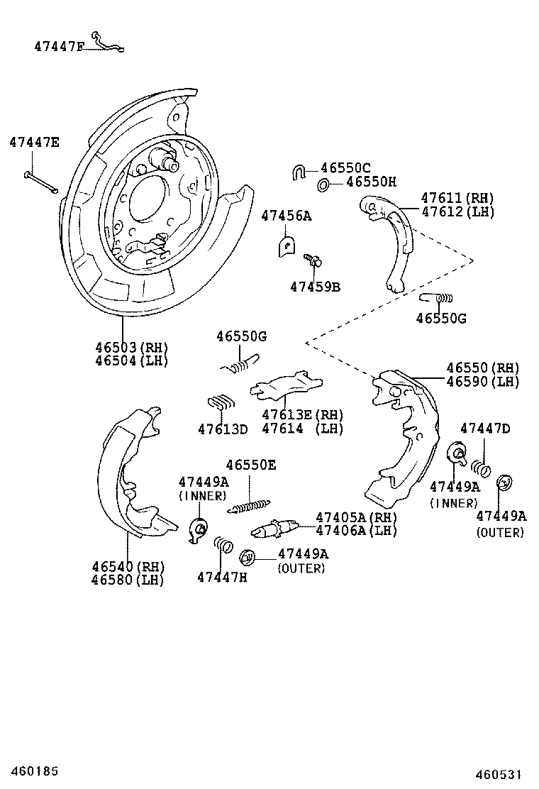 LEXUS 4659048020 - Əyləc başlığı dəsti, dayanacaq əyləci furqanavto.az