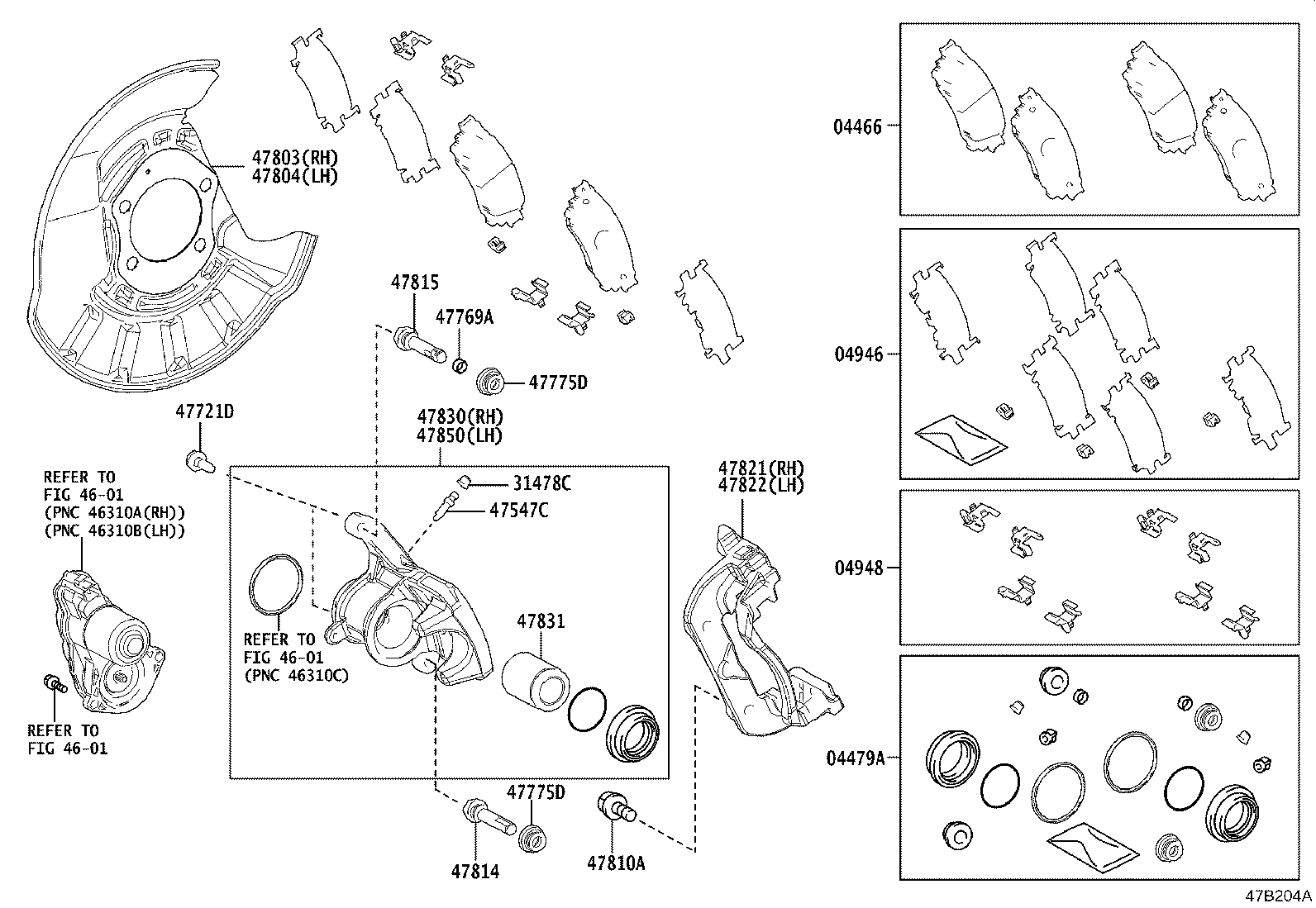 TOYOTA 04466-33220 - Əyləc altlığı dəsti, əyləc diski furqanavto.az