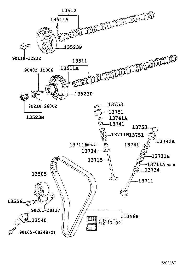 TOYOTA 13505-46041 - Gərginlik kasnağı, vaxt kəməri furqanavto.az