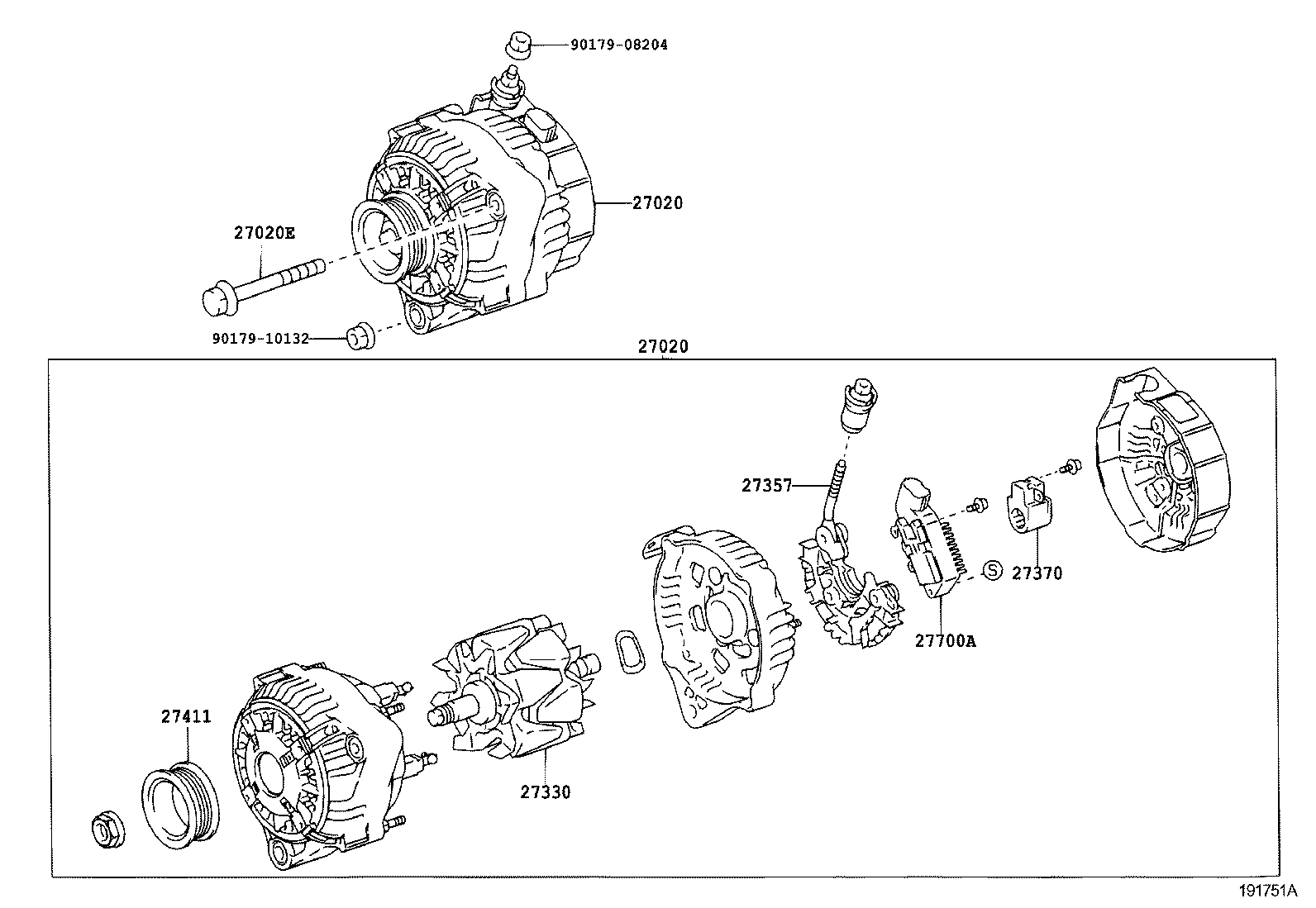 TOYOTA 2706046300 - Alternator furqanavto.az