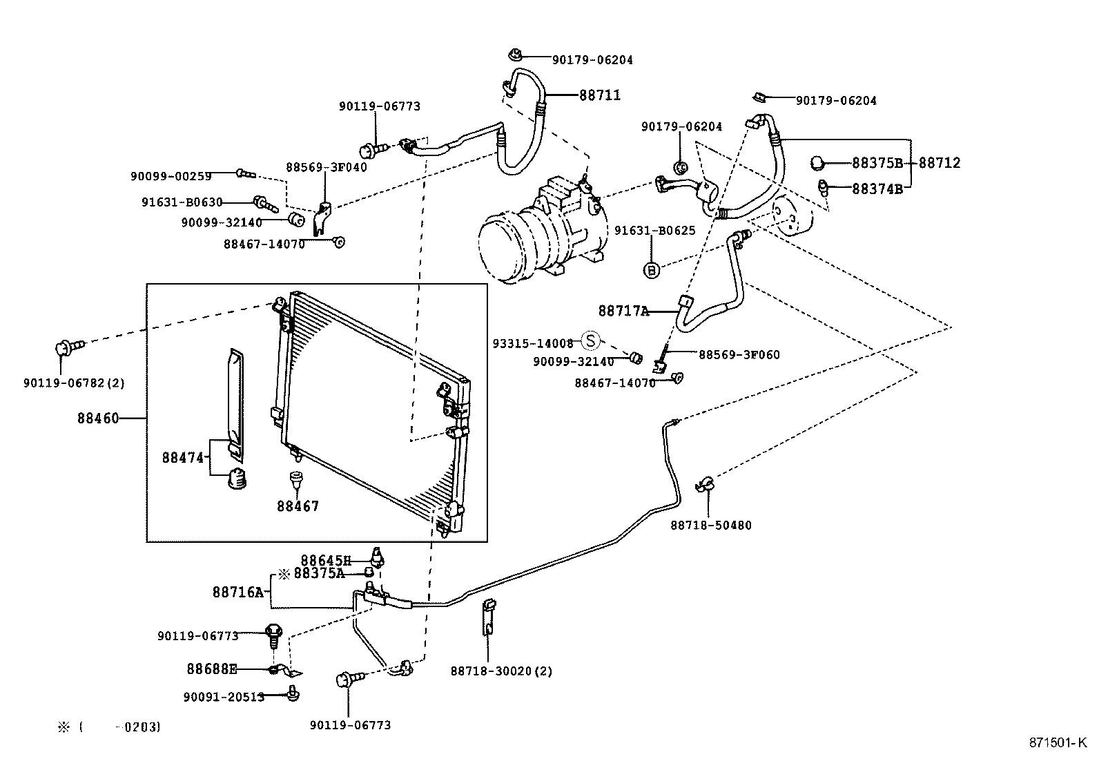 TOYOTA 88460-30780 - Kondenser, kondisioner furqanavto.az