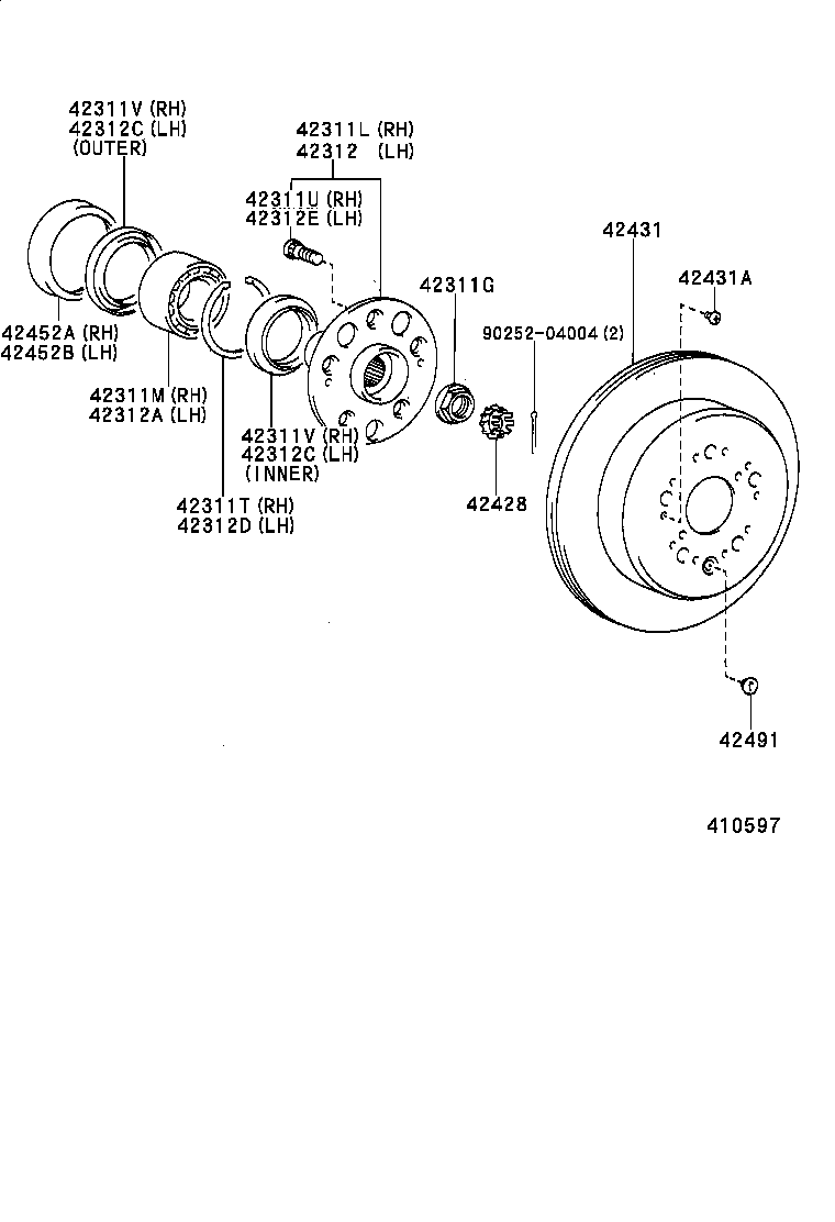 LEXUS 90369-43005 - Təkər qovşağı, podşipnik dəsti furqanavto.az