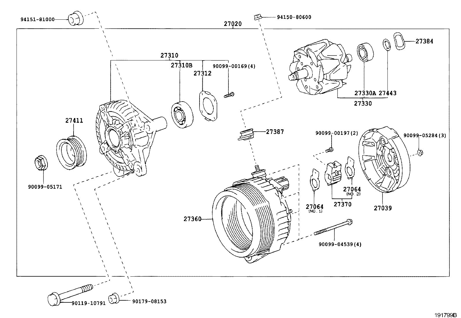 TOYOTA 2706050320 - Alternator furqanavto.az