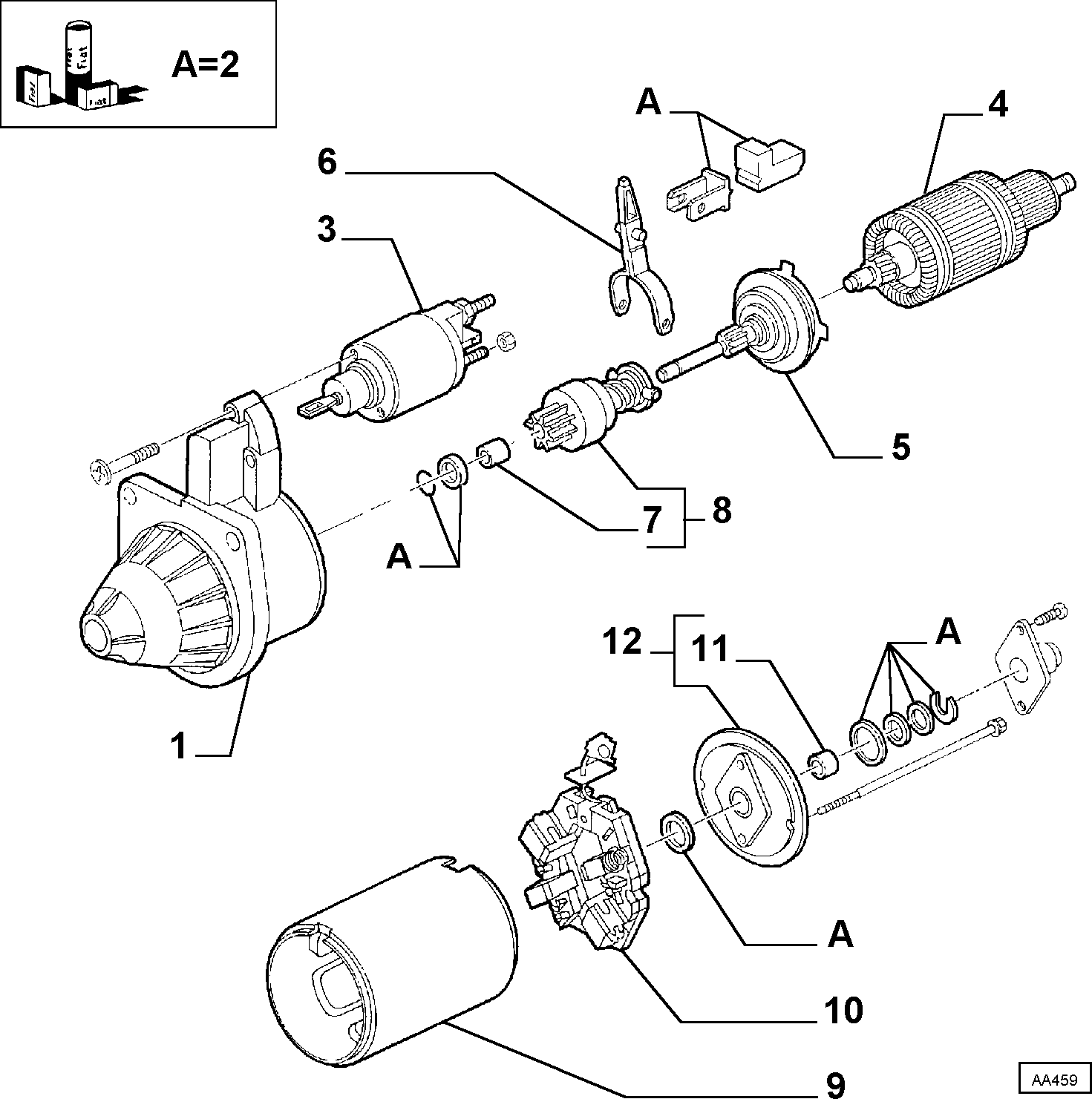 Lancia 9947400 - Solenoid açarı, başlanğıc furqanavto.az