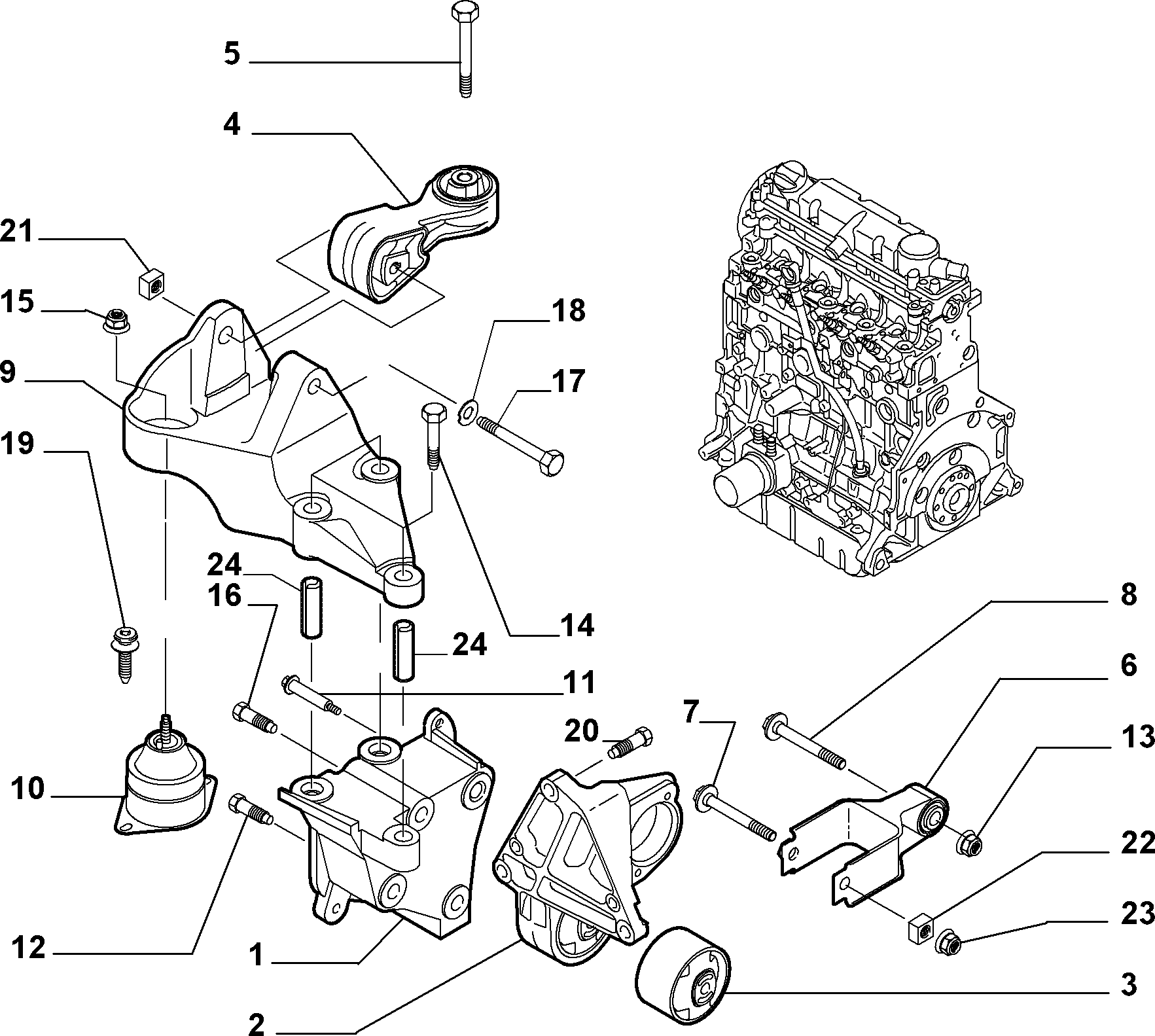 FIAT 9635698080 - Tutacaq, mühərrik montajı furqanavto.az