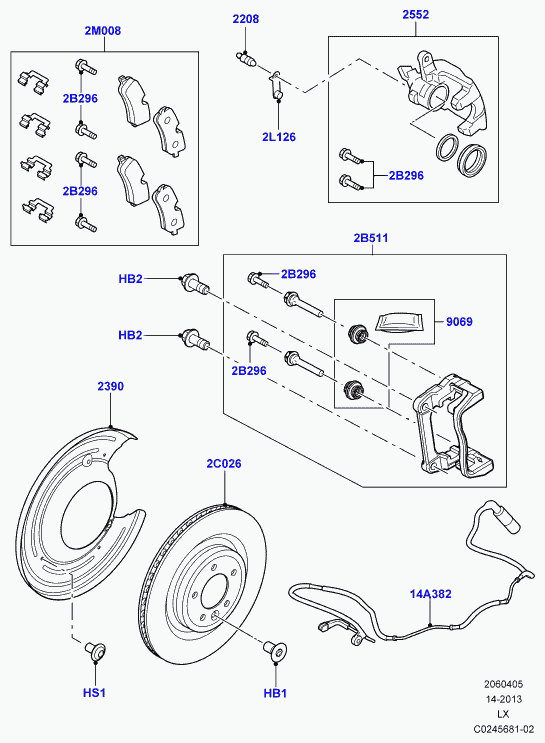 Land Rover LR033295 - Xəbərdarlıq Kontakt, əyləc padinin aşınması furqanavto.az