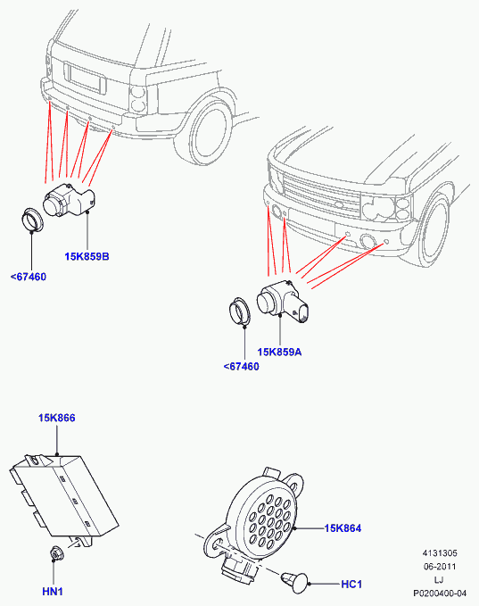 Land Rover LR038533 - Sensor, parkinq köməkçisi furqanavto.az