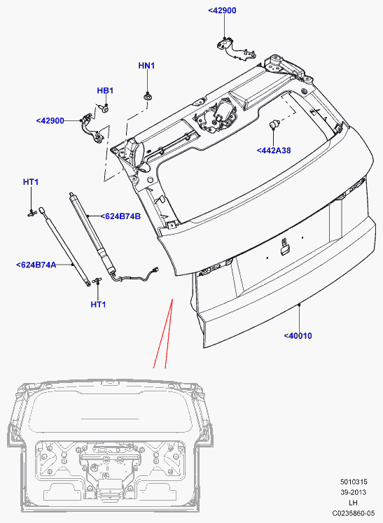 Rover LR025379 - Qazlı bulaq, baqaj, yük yeri furqanavto.az