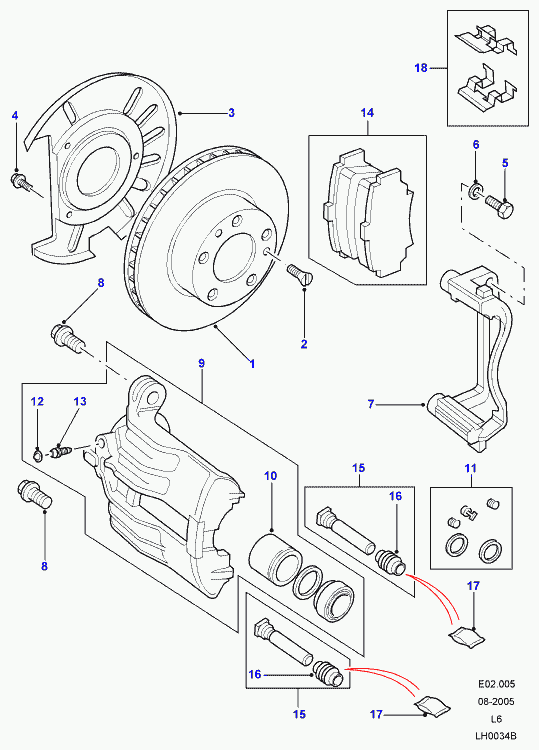 Rover RTC1115 - Disk əyləc pedləri üçün aksesuar dəsti furqanavto.az