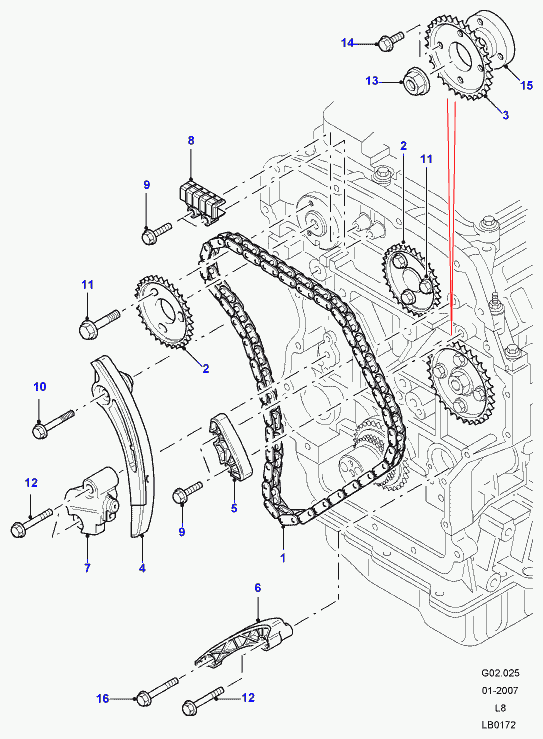 Land Rover LR004450 - Vaxt zəncirinin dəsti furqanavto.az