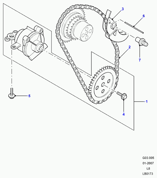 Land Rover LR 004406 - Zəncir gərginliyi, yağ nasosunun ötürücüsü furqanavto.az