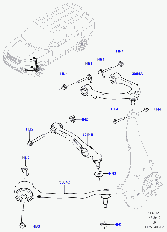 Land Rover LR034211 - Yolun idarəedici qolu furqanavto.az