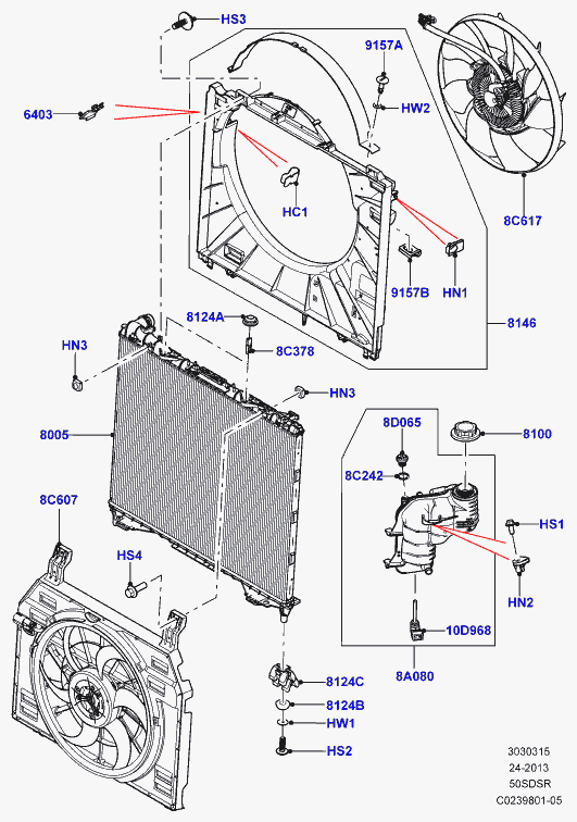 Land Rover LR034553 - Radiator, mühərrikin soyudulması www.furqanavto.az