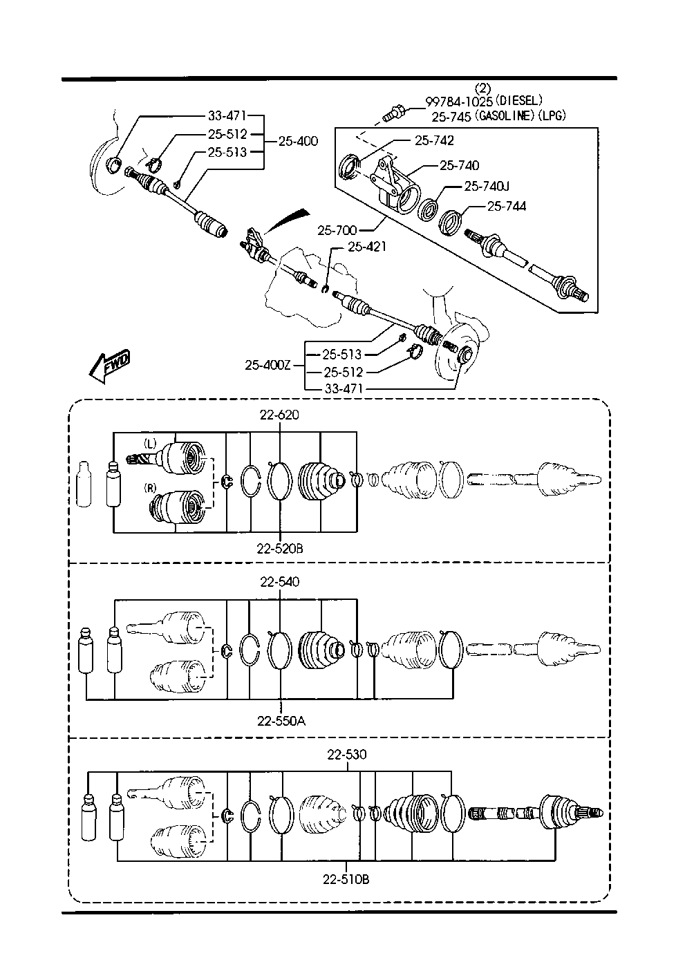 MAZDA GD19-25-50XA - Birləşmə dəsti, ötürücü val furqanavto.az