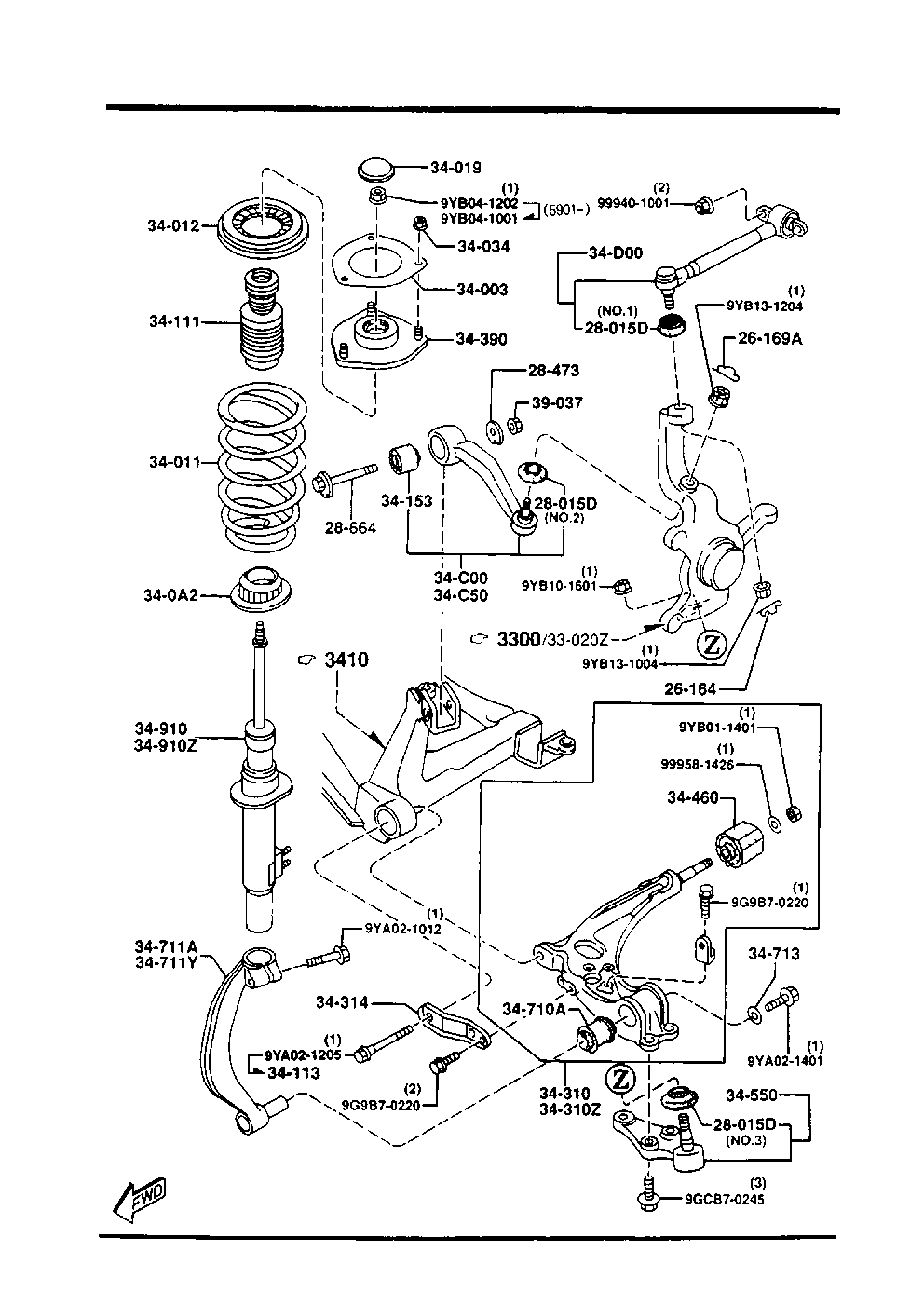 MAZDA T001-34-42YC - Nəzarət Kolu / Arxa Qol furqanavto.az