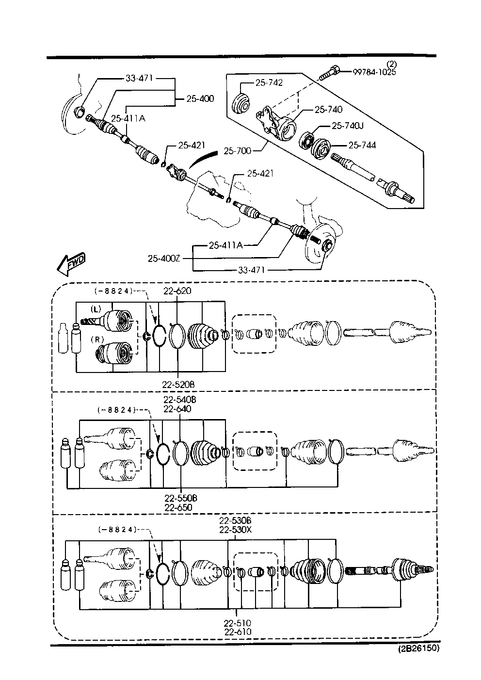 MAZDA GD23-25-60XB - Birləşmə dəsti, ötürücü val furqanavto.az