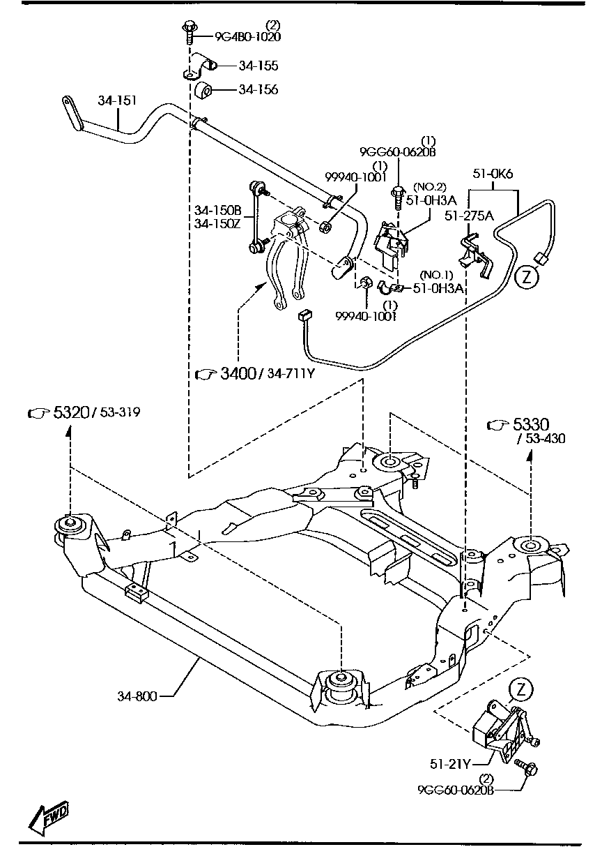 MAZDA GP9A-34-156 - Dəstək kol, stabilizator furqanavto.az