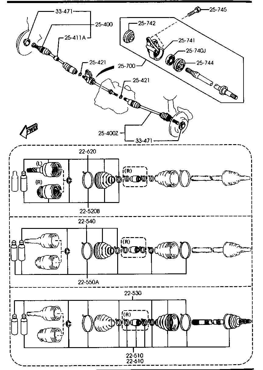 MAZDA F061-22-540A - Körük, sürücü val furqanavto.az