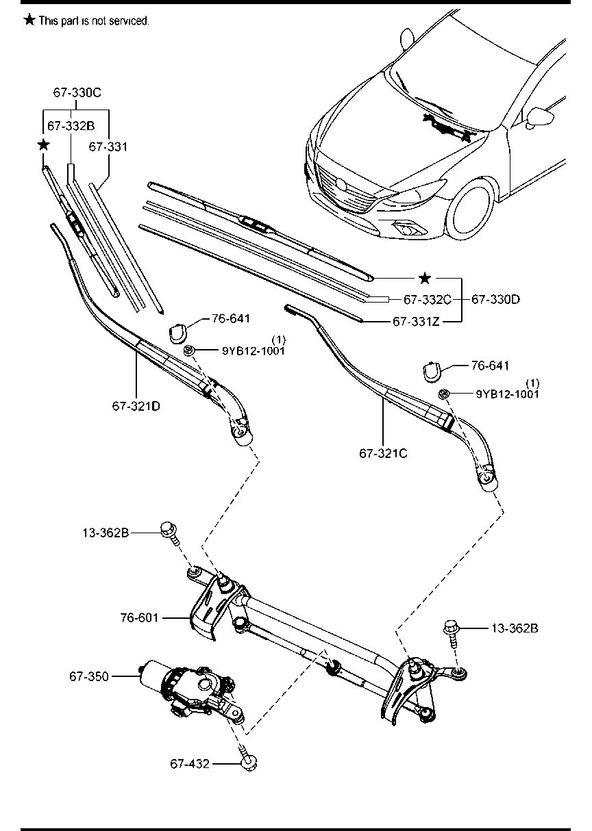 MAZDA BHS3-67-330 - Sülən Bıçağı furqanavto.az