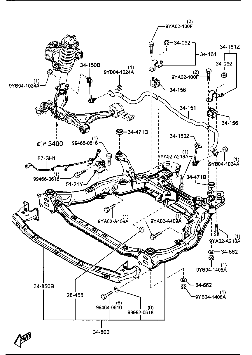 MAZDA GS1D-34-15YA* - Dəstək kol, stabilizator furqanavto.az