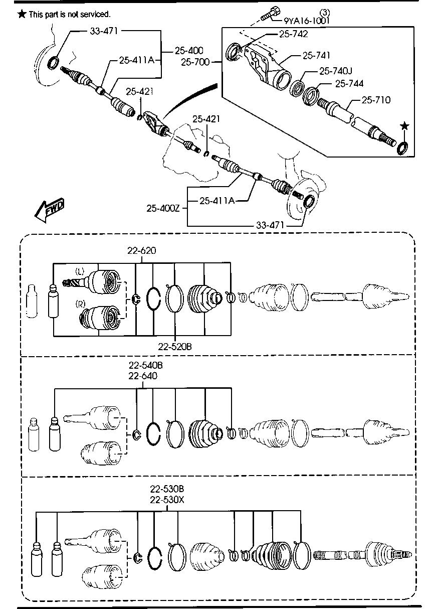 MAZDA GP18-25-60X - Birləşmə dəsti, ötürücü val furqanavto.az