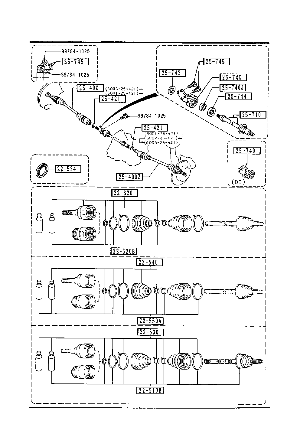 MAZDA G013-25-600C - Birləşmə dəsti, ötürücü val furqanavto.az