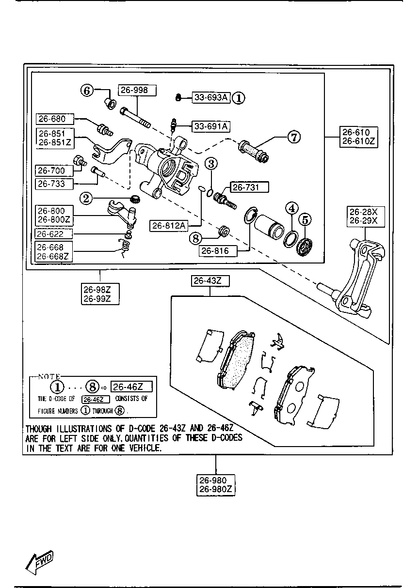 MAZDA GAYE-26-43ZB - Əyləc altlığı dəsti, əyləc diski furqanavto.az