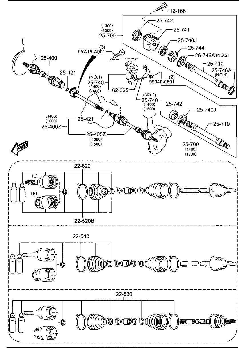 MAZDA FD80-22-530A - Körük, sürücü val furqanavto.az