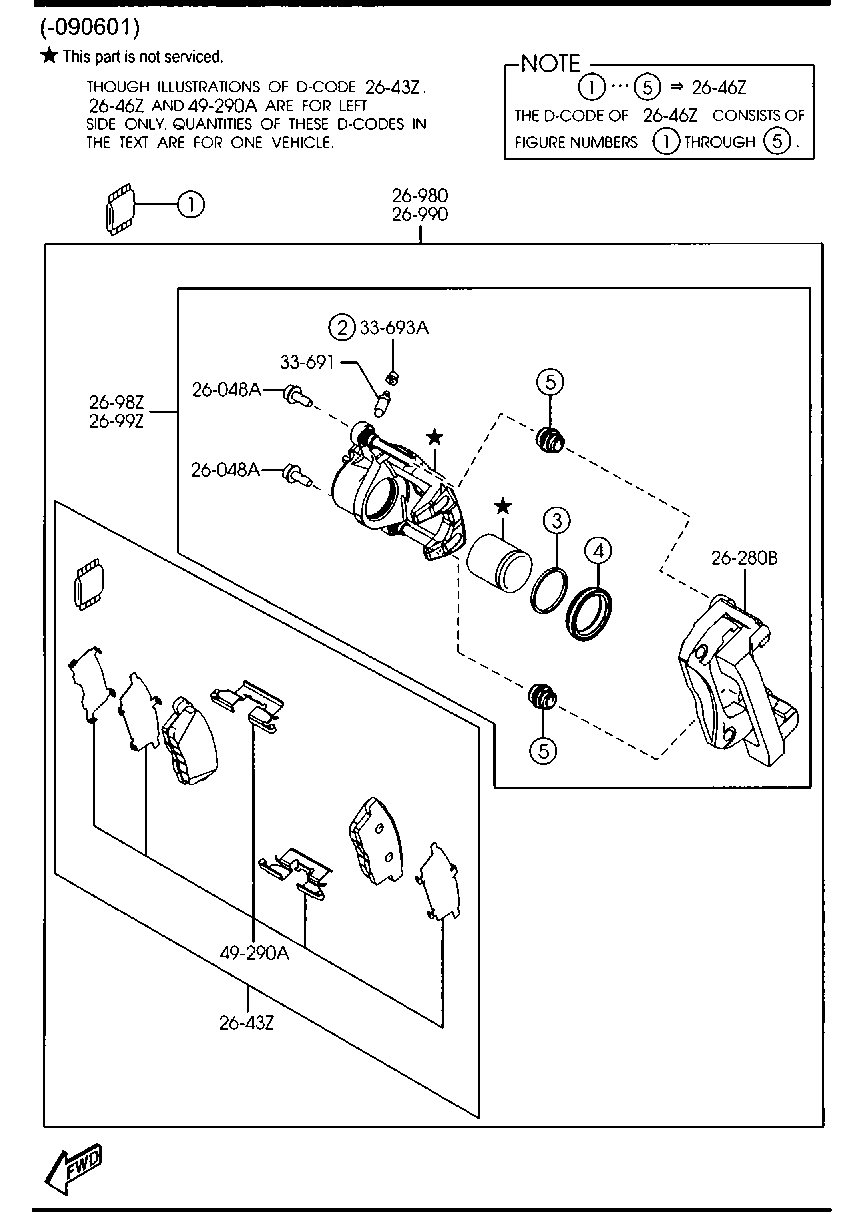 MAZDA L2Z6-26-99ZA - Bələdçi qol dəsti, əyləc kaliperi furqanavto.az