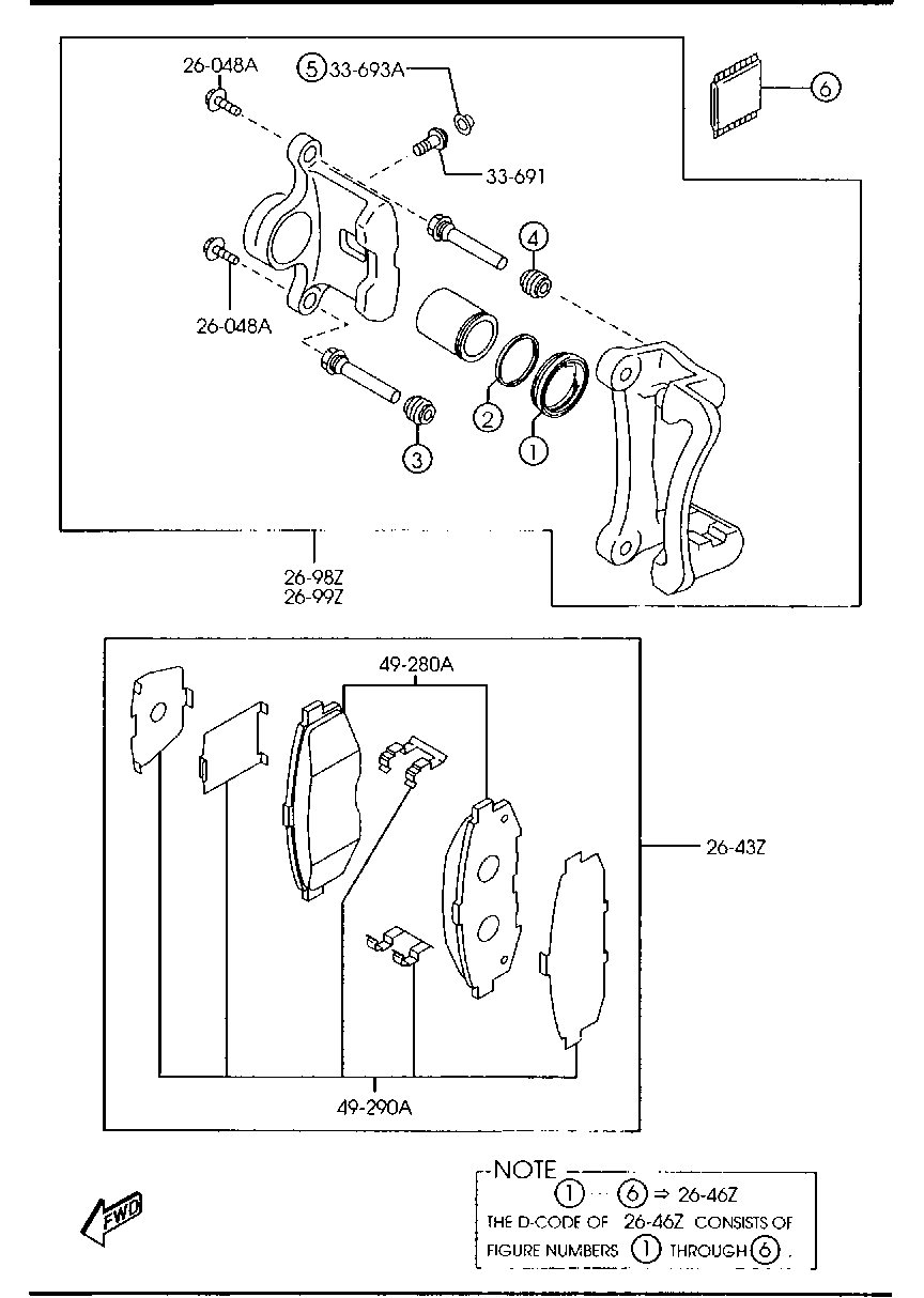 MAZDA LEY4-26-49Z - Disk əyləc pedləri üçün aksesuar dəsti furqanavto.az