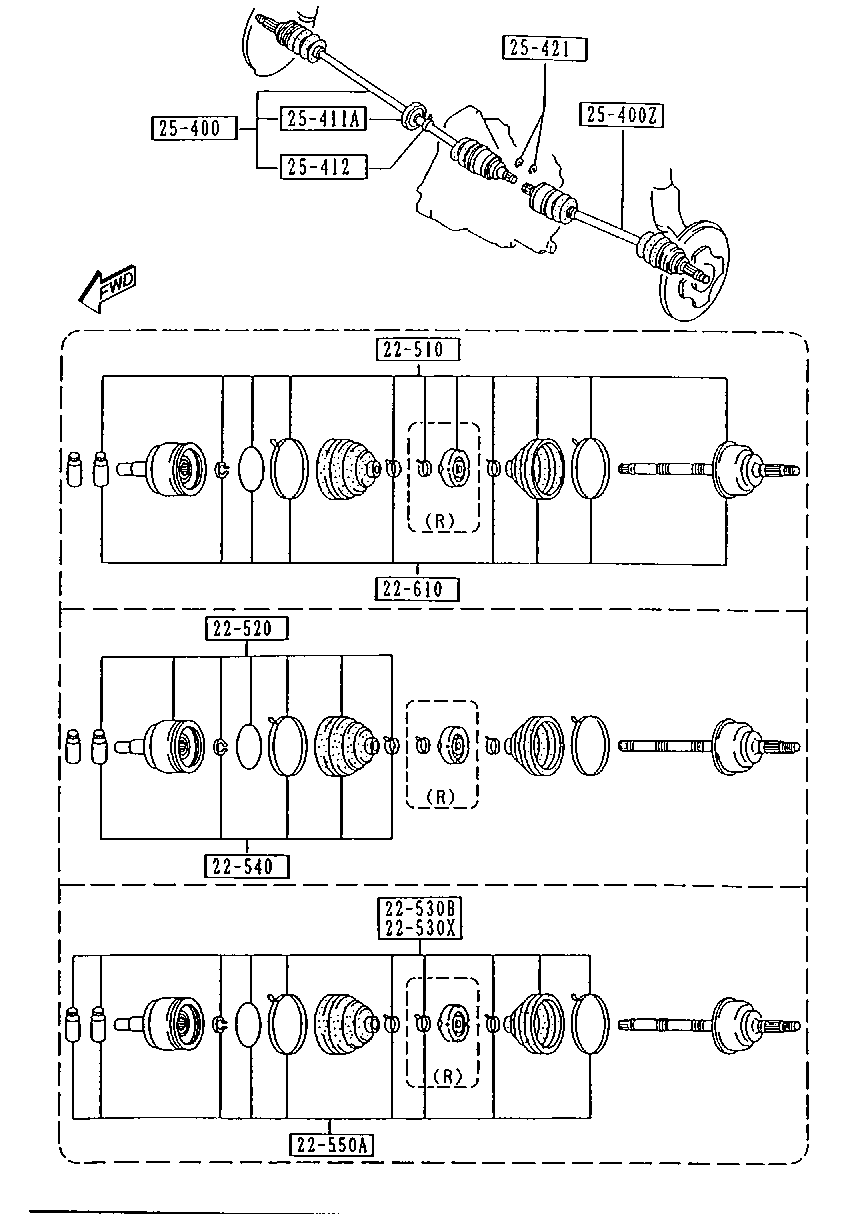 MAZDA F023-22-540 - Körük, sürücü val furqanavto.az