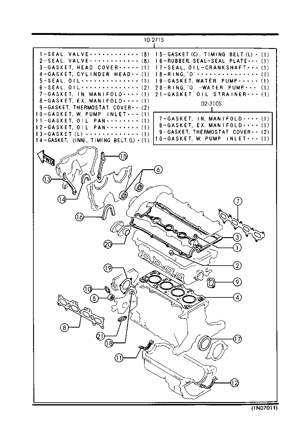 MAZDA 8AN3-10-271 - Conta dəsti, silindr başlığı furqanavto.az