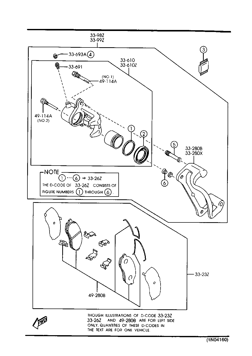 Mitsubishi NAY5-33-28ZA - Əyləc altlığı dəsti, əyləc diski furqanavto.az