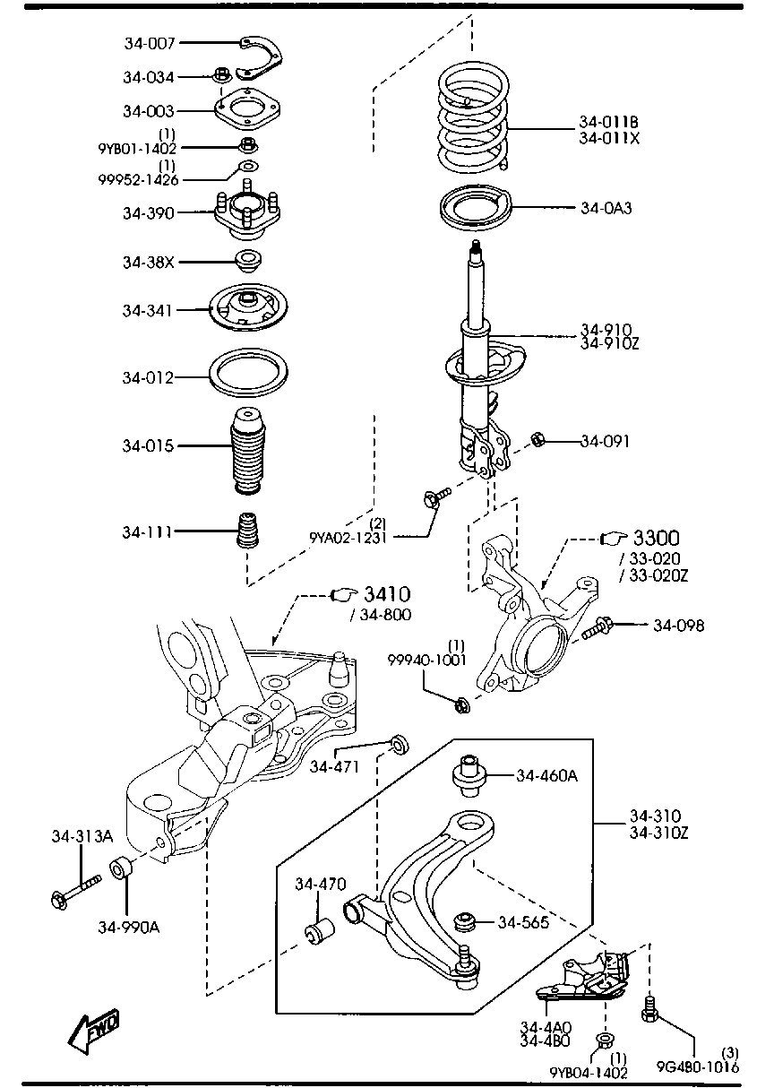 MAZDA LD47-34-380B - Üst Strut Montajı furqanavto.az