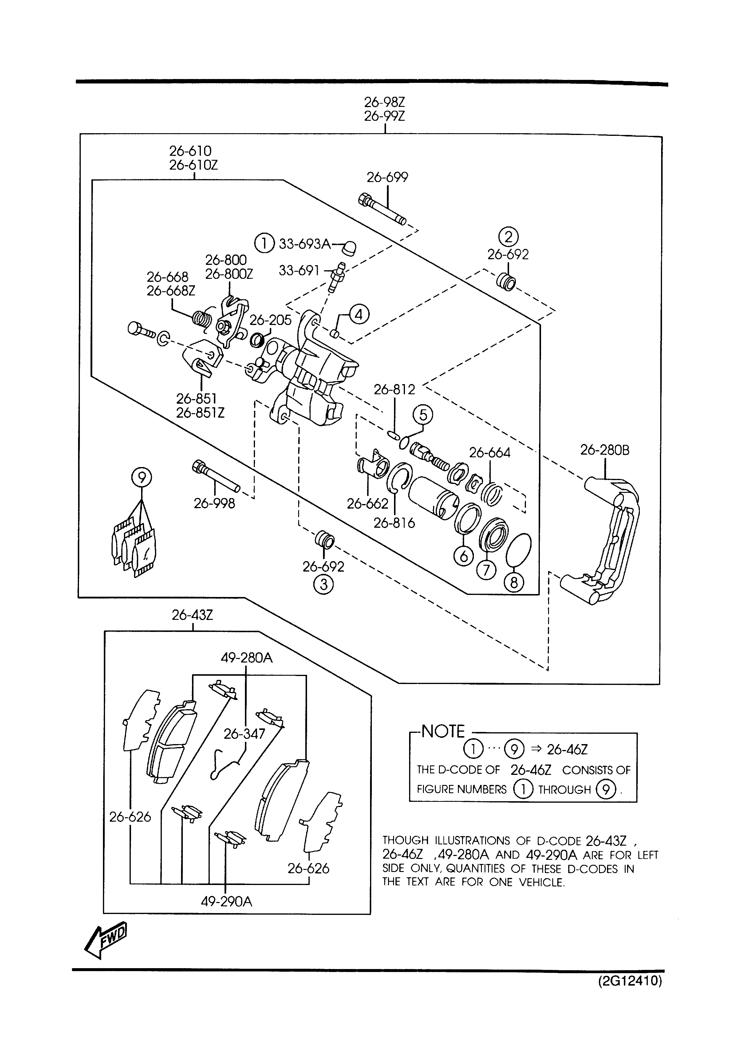 MAZDA GKYA-26-49Z - Əyləc altlığı dəsti, əyləc diski furqanavto.az