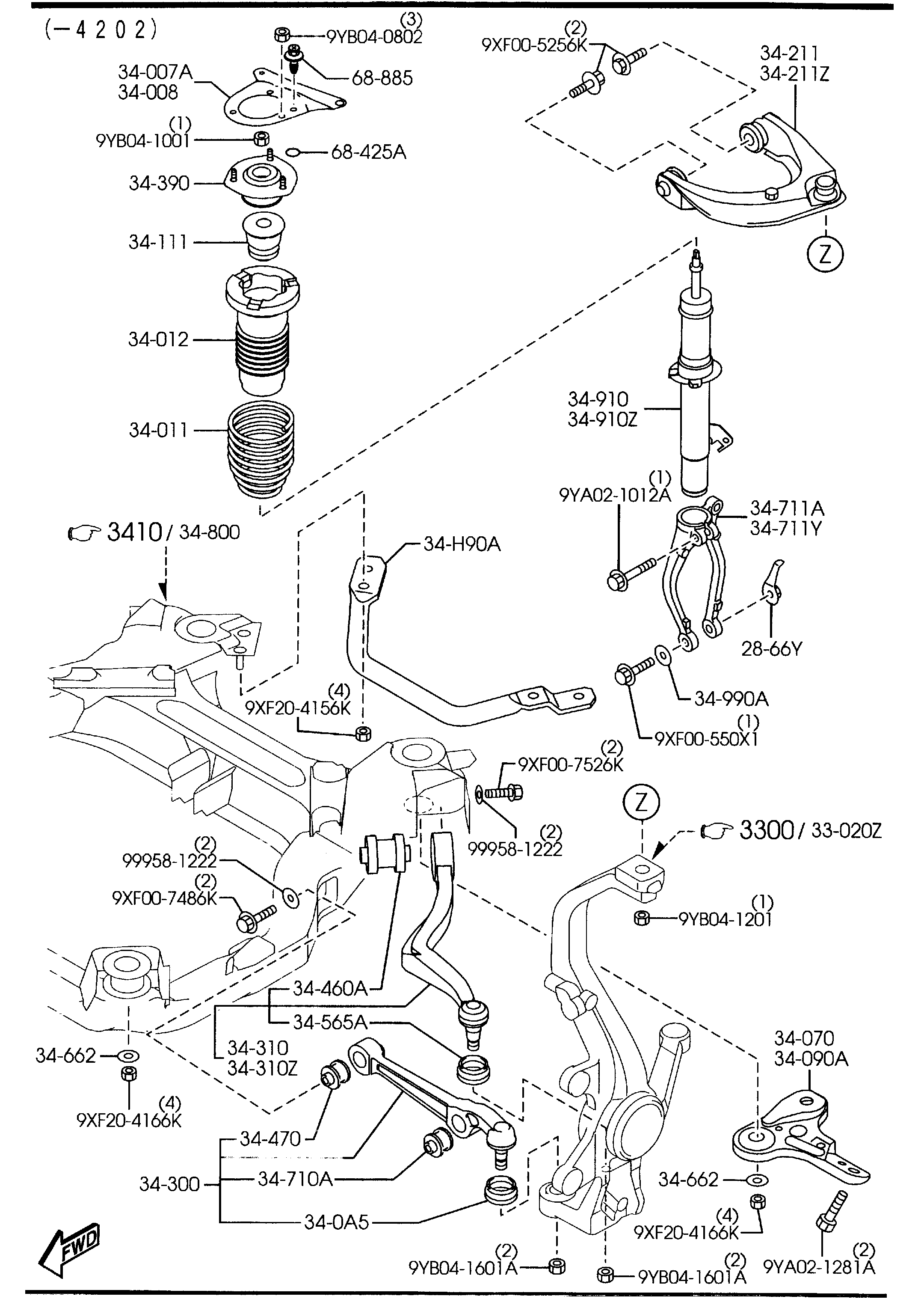 MAZDA GK2A-34-250B - Yolun idarəedici qolu furqanavto.az