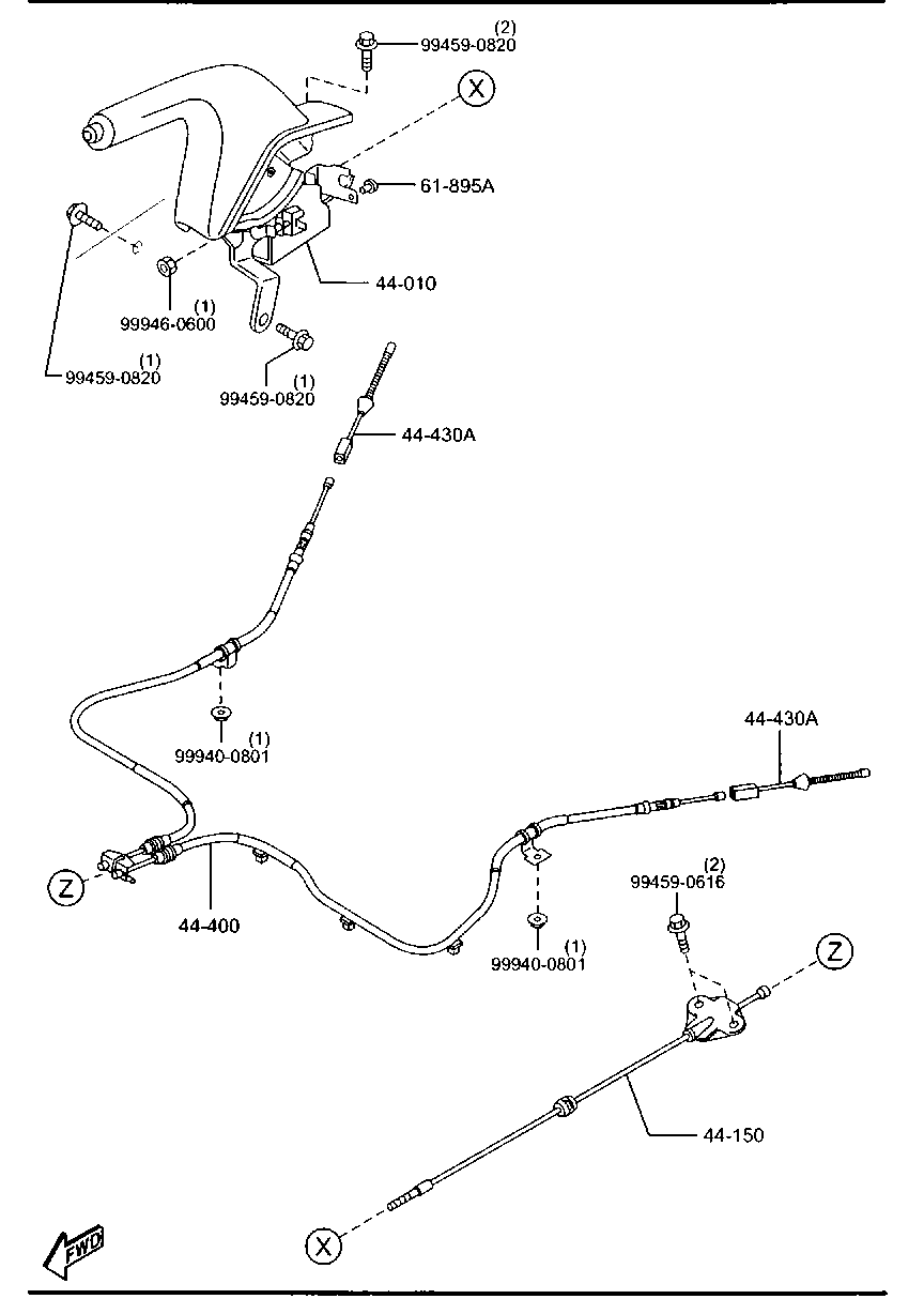 FORD D651-44-430A - Kabel, dayanacaq əyləci furqanavto.az